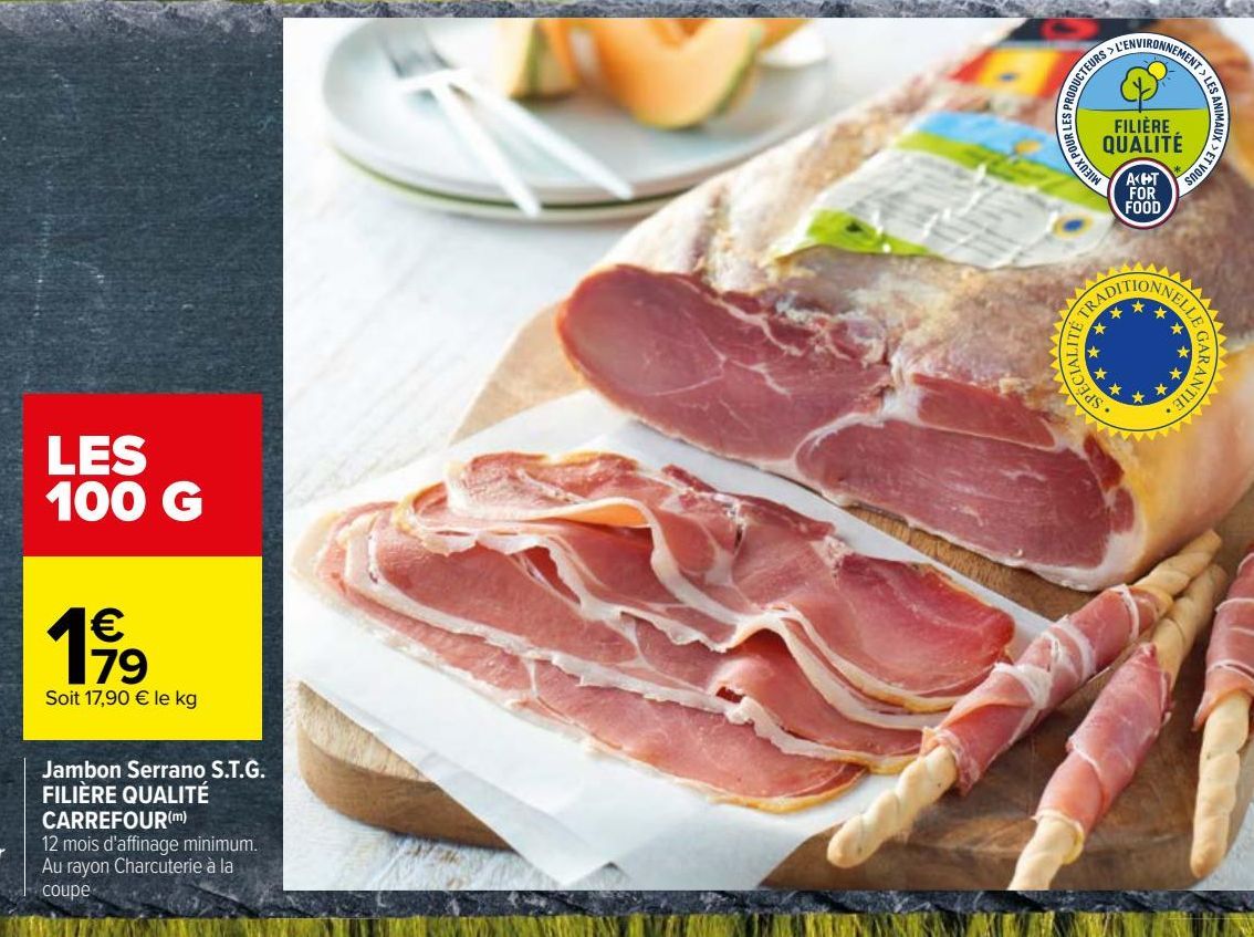 Jambon Serrano S.T.G. FILIÈRE QUALITÉ CARREFOUR(m)