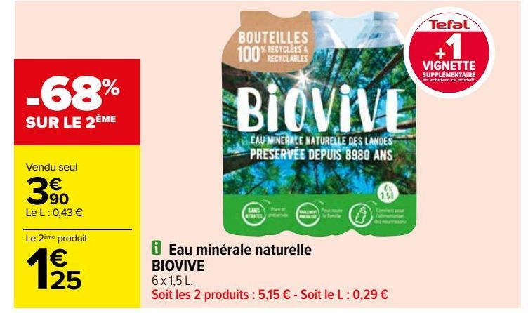 Eau minérale naturelle BIOVIVE