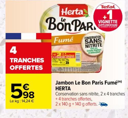 Jambon Le Bon Paris Fumé(m) HERTA
