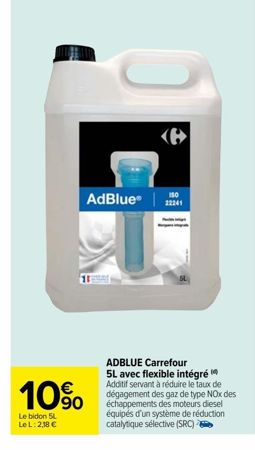 ADBLUE Carrefour 5L avec flexible intégré