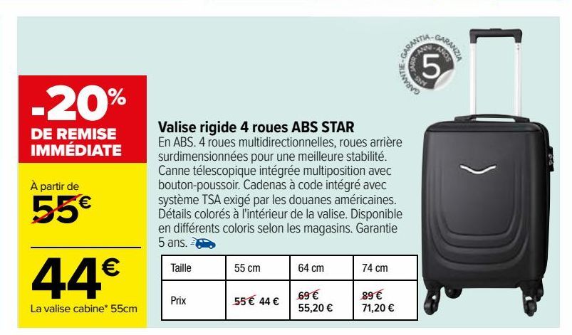 Valise rigide 4 roues ABS STAR