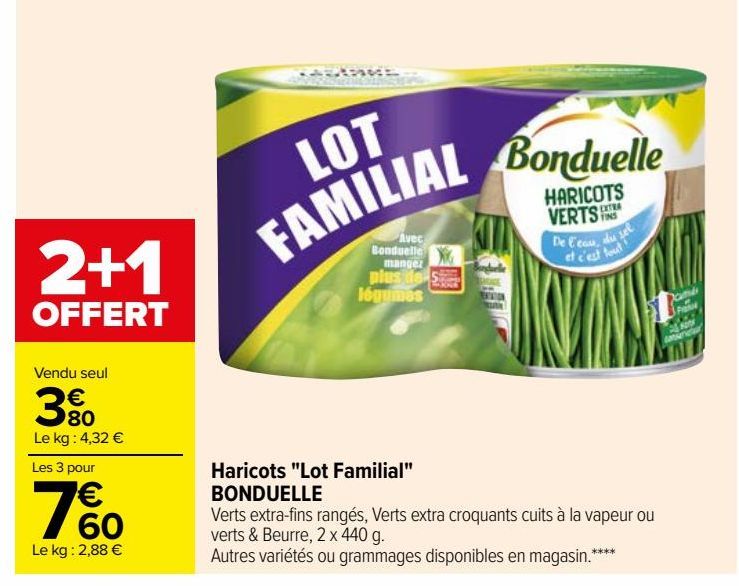 Haricots "Lot Familial" BONDUELLE