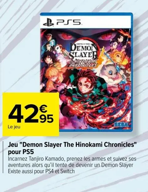 jeu "demon slayer the hinokami chronicles" pour ps5