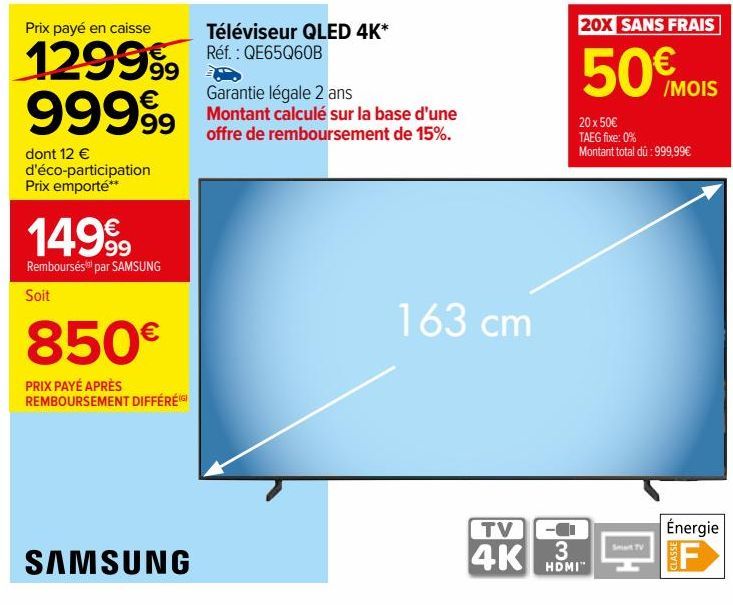 Téléviseur QLED 4K*