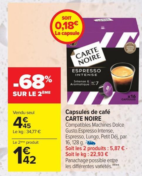 Capsules de café CARTE NOIRE