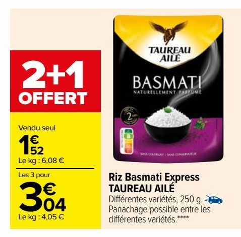 Riz Basmati Express TAUREAU AILÉ