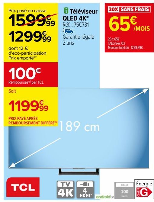 Téléviseur QLED 4K*