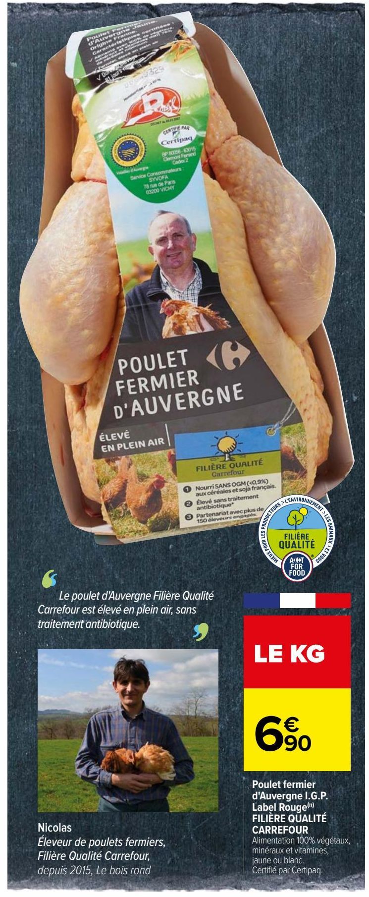  Poulet fermier d'Auvergne I.G.P. Label Rouge(n) FILIÈRE QUALITÉ CARREFOUR