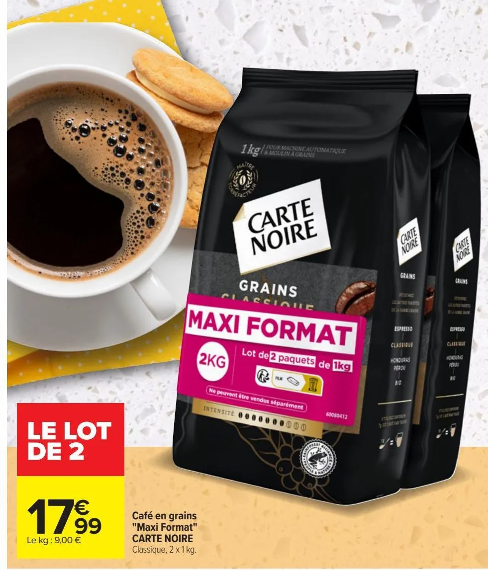 café en grains "maxi format" carte noire