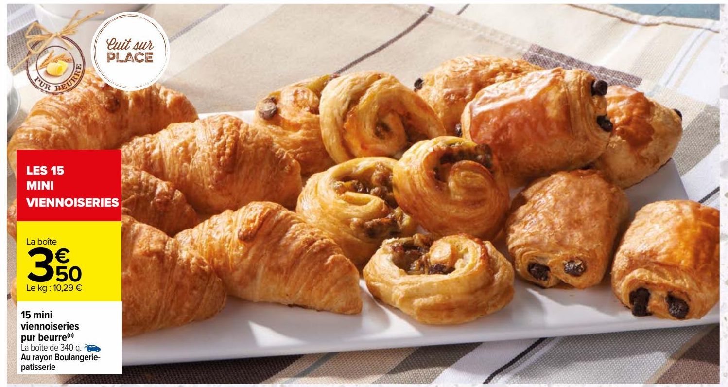 15 mini viennoiseries pur beurre(n