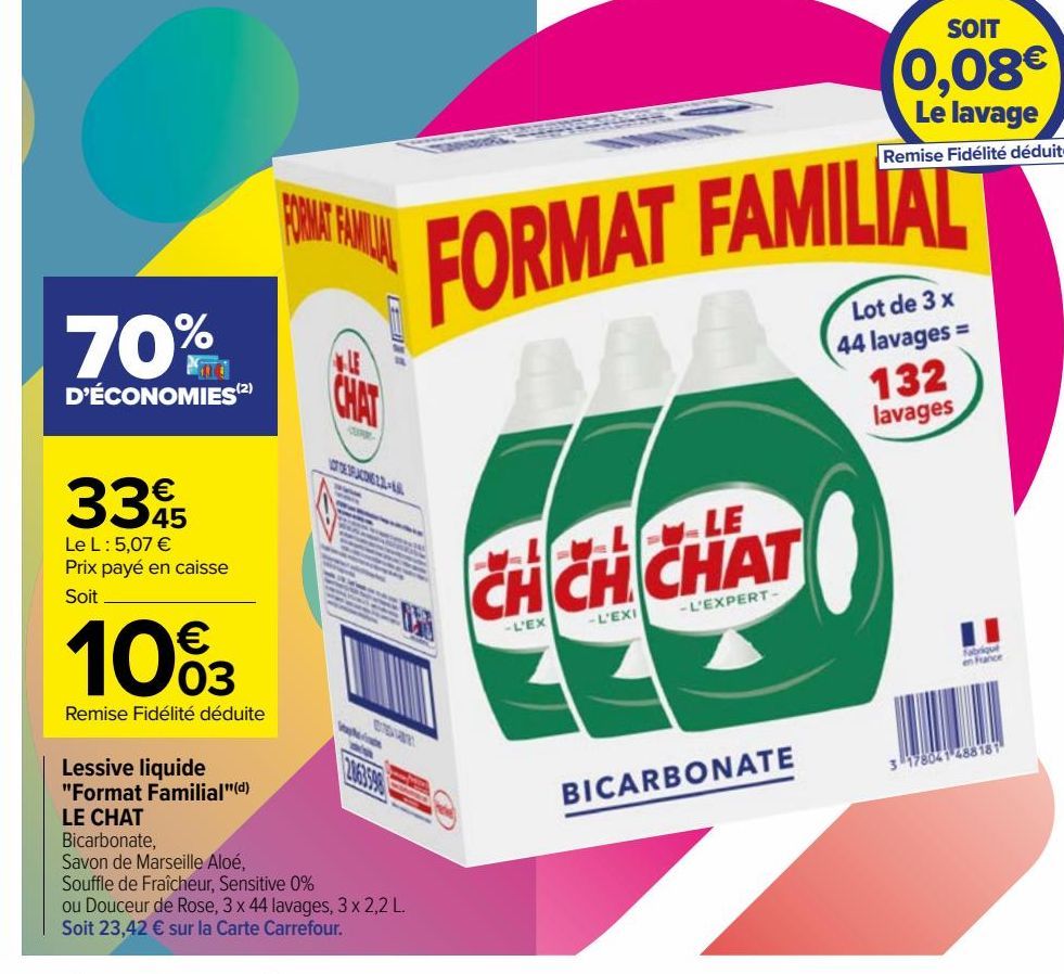 Lessive liquide "Format Familial"(d) LE CHAT