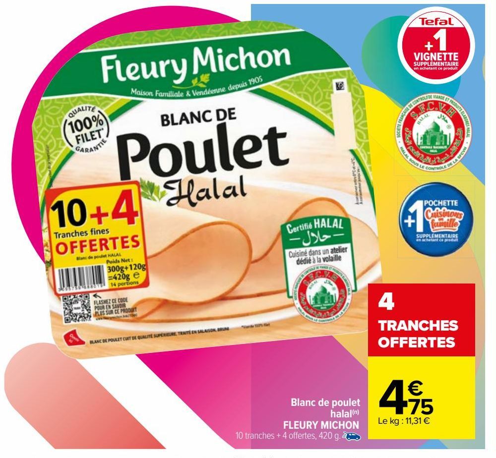 Blanc de poulet halal(n) FLEURY MICHON