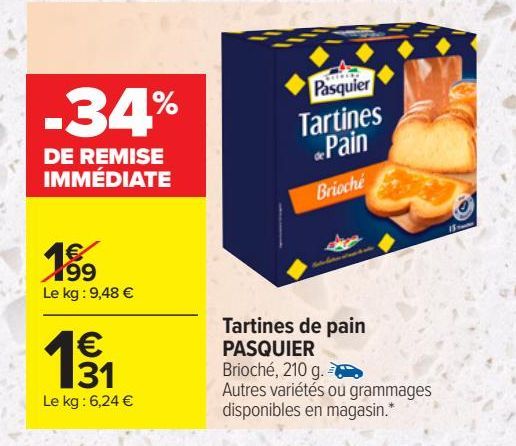 Tartines de pain PASQUIER