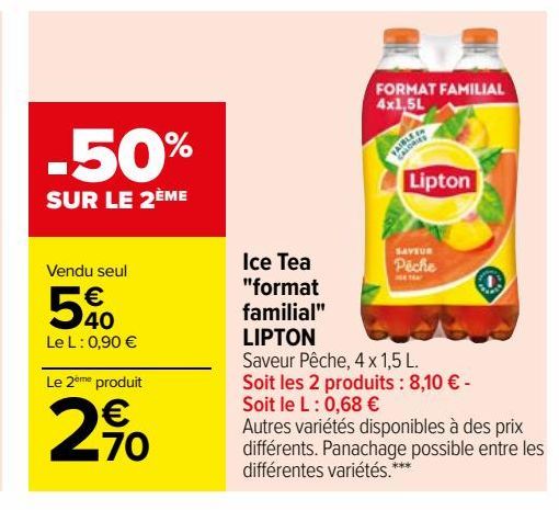 Ice Tea "format familial" LIPTON