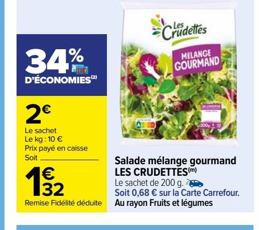 Salade mélange gourmand LES CRUDETTES(m)