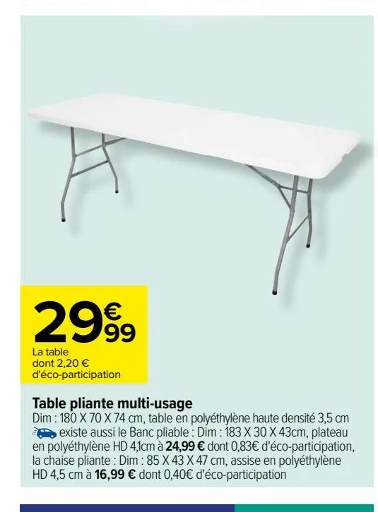 table pliante multi-usage