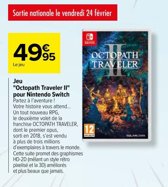  Jeu "Octopath Traveler II" pour Nintendo Switch