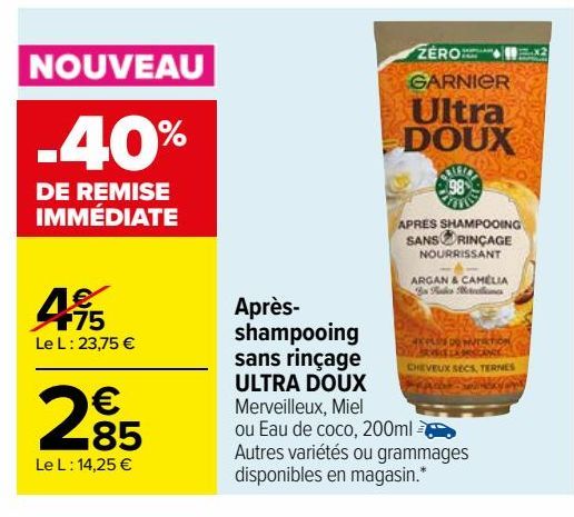  Aprèsshampooing sans rinçage ULTRA DOUX