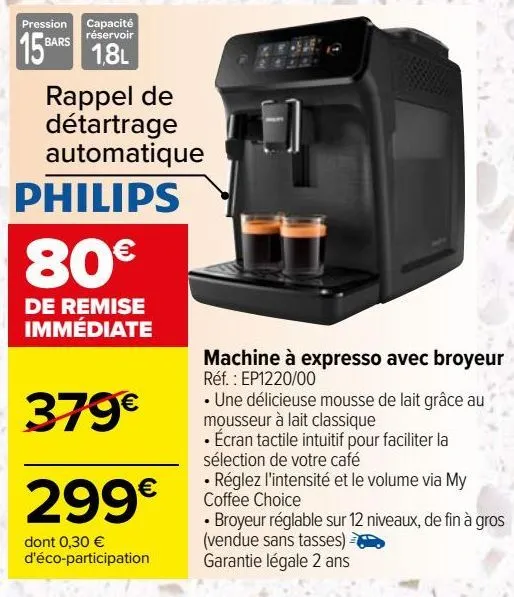 machine à expresso avec broyeur