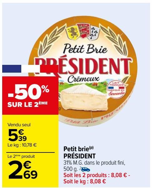 Petit brie PRÉSIDENT