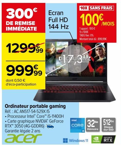 Ordinateur portable gaming