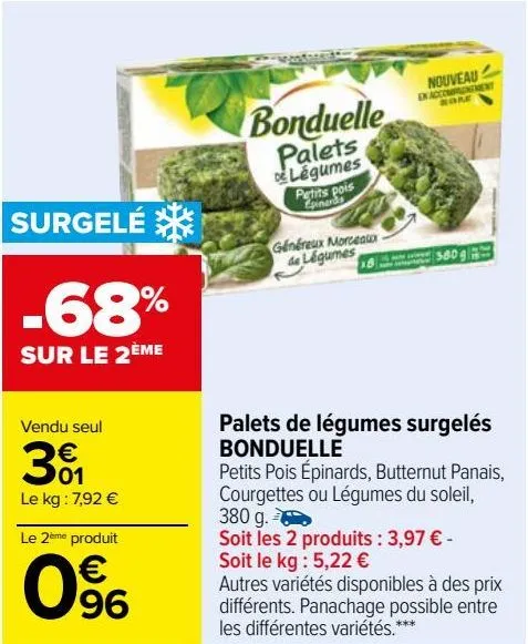 palets de légumes surgelés bonduelle