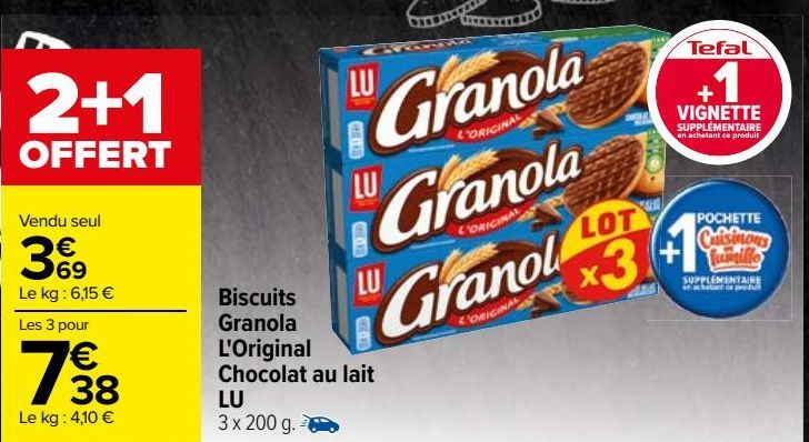 Biscuits Granola L'Original Chocolat au lait LU