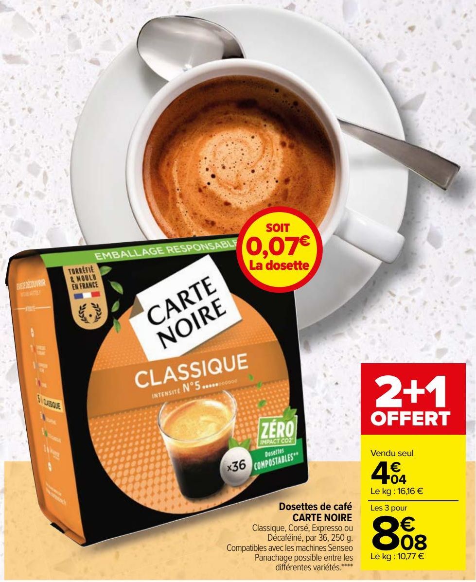 Dosettes de café CARTE NOIRE