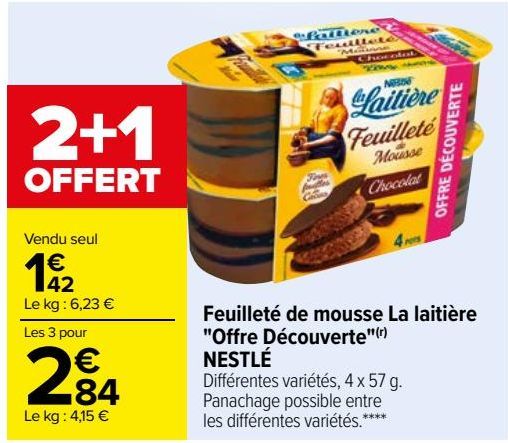 Feuilleté de mousse La laitière "Offre Découverte" NESTLÉ