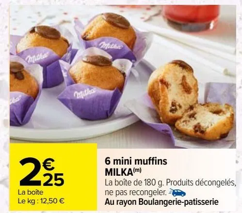 6 mini muffins milka
