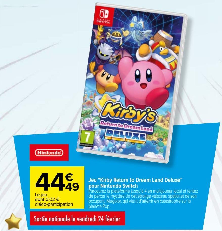 Jeu "Kirby Return to Dream Land Deluxe" pour Nintendo Switch