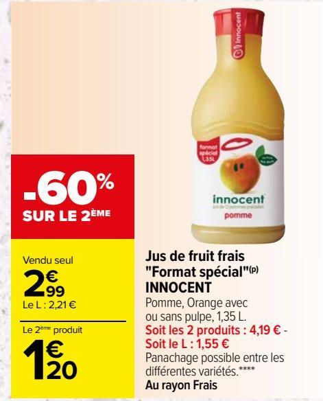 Jus de fruit frais "Format spécial" INNOCENT