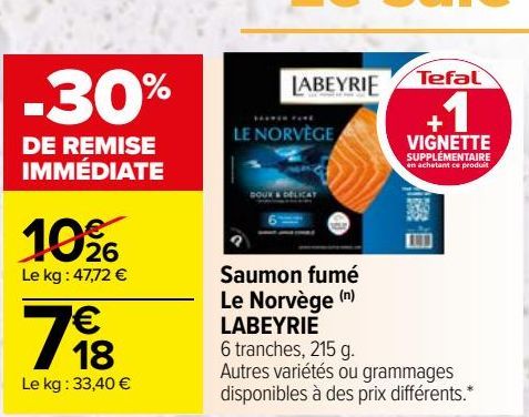 Saumon fumé Le Norvège (n) LABEYRIE