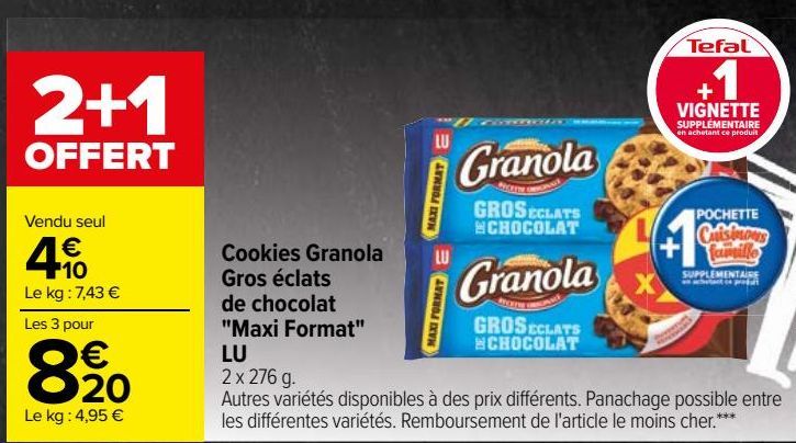 Cookies Granola Gros éclats de chocolat "Maxi Format" LU