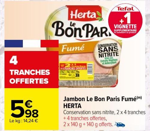 Jambon Le Bon Paris Fumé(m) HERTA