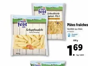 alpen  test  schupfnudeln  ap  alpin  test  schwäbische intele p.g.a.  predutt  frait  500 g  1.69 