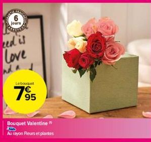 jours  eed is  Love  ndi  Le bouquet  185  Bouquet Valentine Au rayon Fleurs et plantes  