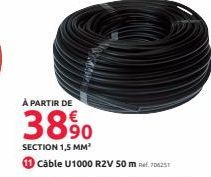 À PARTIR DE  38%  SECTION 1,5 MM²  11 Câble U1000 R2V 50 m 706251 