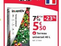 inventiv  Terreau universel  70-23%  550  6 Terreau  universel 40 L  RE111904 