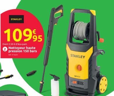 STANLEY  10995  Dont 2,50 € d'éco-part.  Nettoyeur haute pression 150 bars  STANLEY  SAPS 