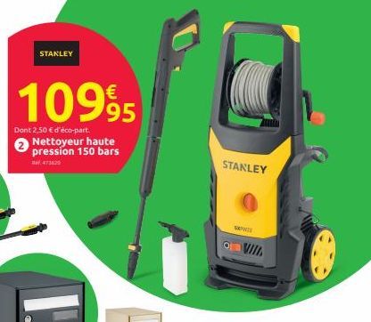 STANLEY  10995  Dont 2,50 € d'éco-part.  Nettoyeur haute pression 150 bars  STANLEY  SAPS 