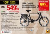 Vélo à assistance électrique pliant Toplife offre à 549,99€ sur Carrefour