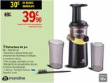 Extracteur de jus Mandine offre à 39,9€ sur Carrefour