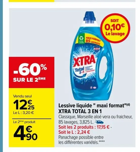 lessive liquide " maxi format"(d) xtra total 3 en 1