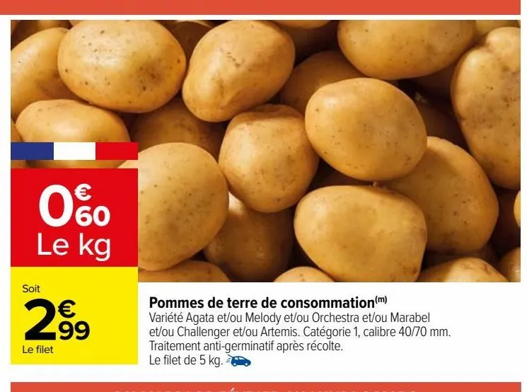 pommes de terre de consommation(m)