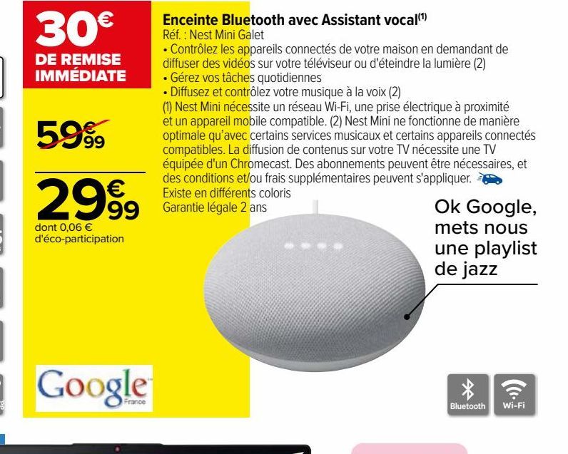 Enceinte Bluetooth avec Assistant vocal