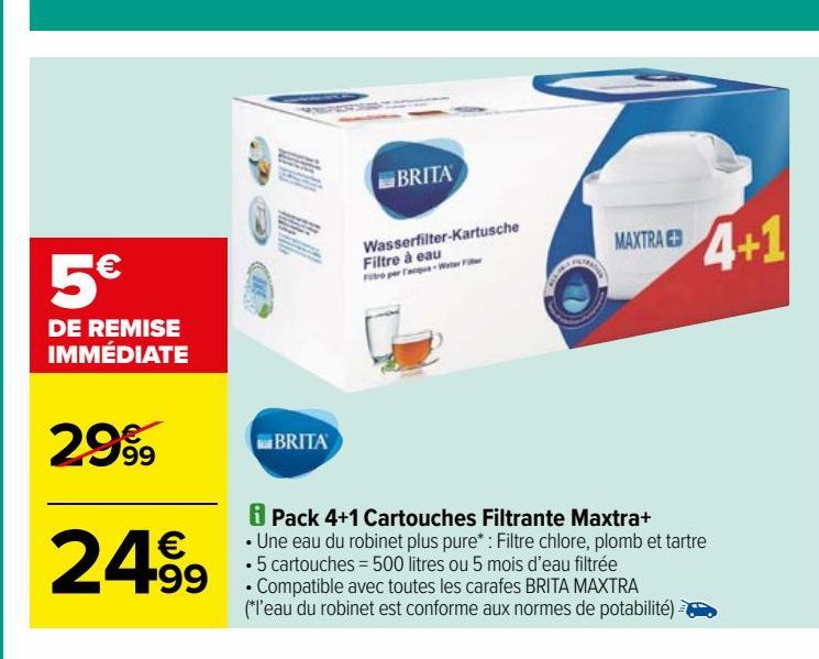 Pack 4+1 Cartouches Filtrante Maxtra+