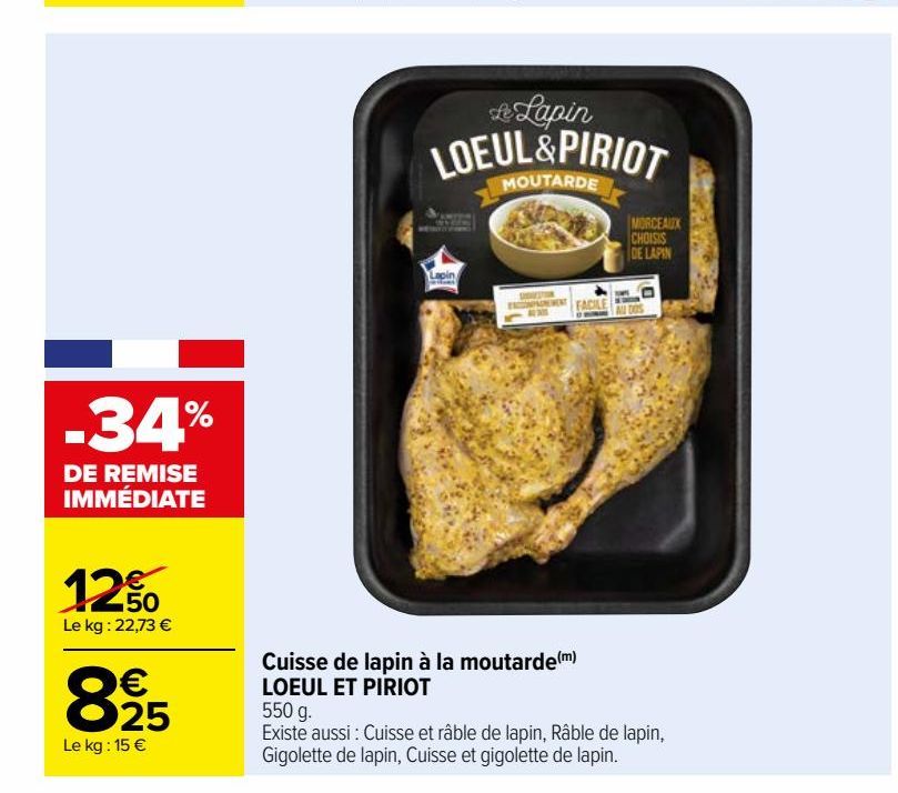 Cuisse de lapin à la moutarde(m) LOEUL ET PIRIOT