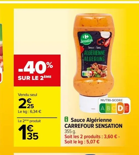 sauce algérienne carrefour sensation