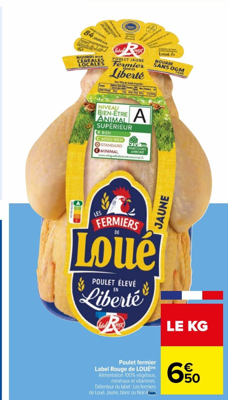 Poulet fermier Label Rouge de LOUÉ(m)